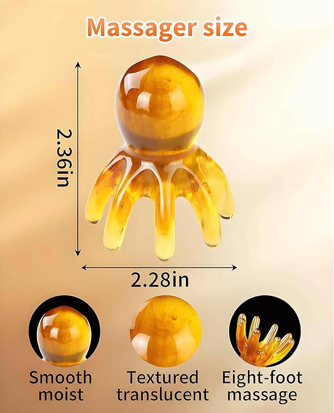4PCS Octopus Head Massager Scalp, Head Spa Massage Tools for Stress Relief, Point Massage Comb