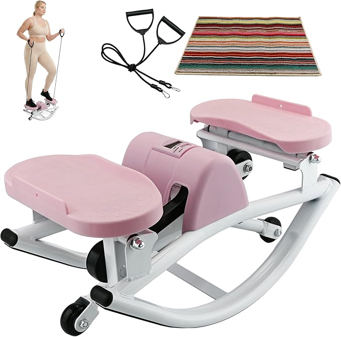 Rock Stepper, Side to Side Rocker Stepper Machine, Low-Impact Lateral Steppers for Knees and Joints, U-Shaped Rock Stepper Machine for Home Workout