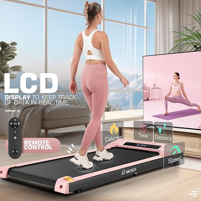 ANCHEER Walking Pads, 2 in 1 Under Desk Treadmill 2.5HP Compact Running Machine with Remote Control, 300lbs Weight Capacity for Home/Gym/Office,Ultra-Quiet, Installation-Free