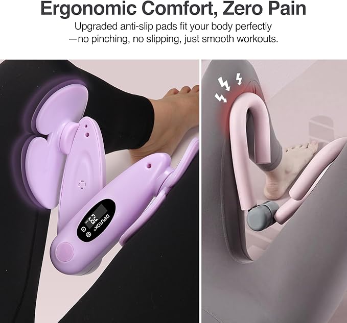 Thigh Master Pelvic Floor Exercise Devices, Kegel Exerciser Pelvic Floor Muscle Trainer, Inner Thigh Trainer for Women with 3 Resistance Bands for Home Gym