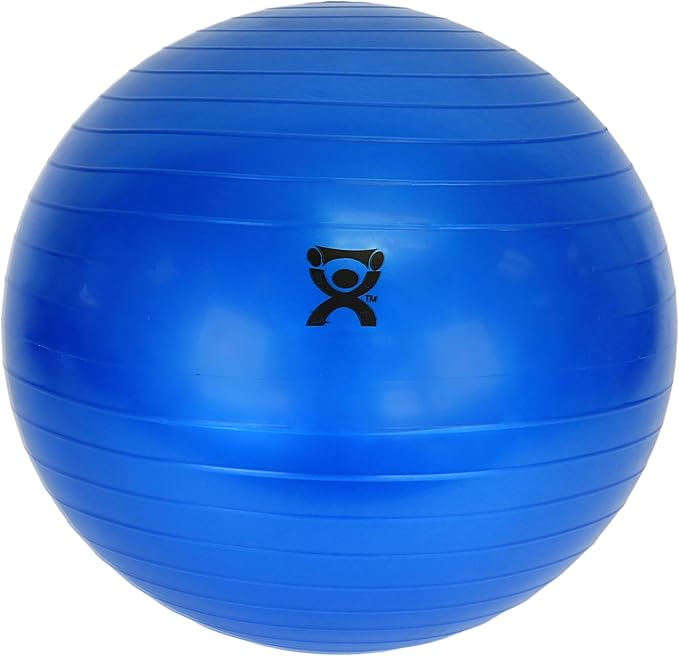 Cando 30-1800 Blue Non-Slip PVC Vinyl Inflatable Exercise Ball, 12" Diameter, 300 lbs Weight Capacity