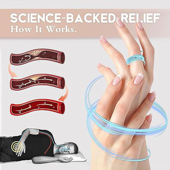 Auvulis Migraine Ring,Stainless Migraine Ring Suitable for Men and Women,Adjustable Fatigue Relief Sleep Aid Magnetic Acupressure Ring,Vitality Ring for Migraines