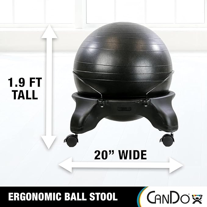 CanDo Ball Stool Plastic No Back Adult Size