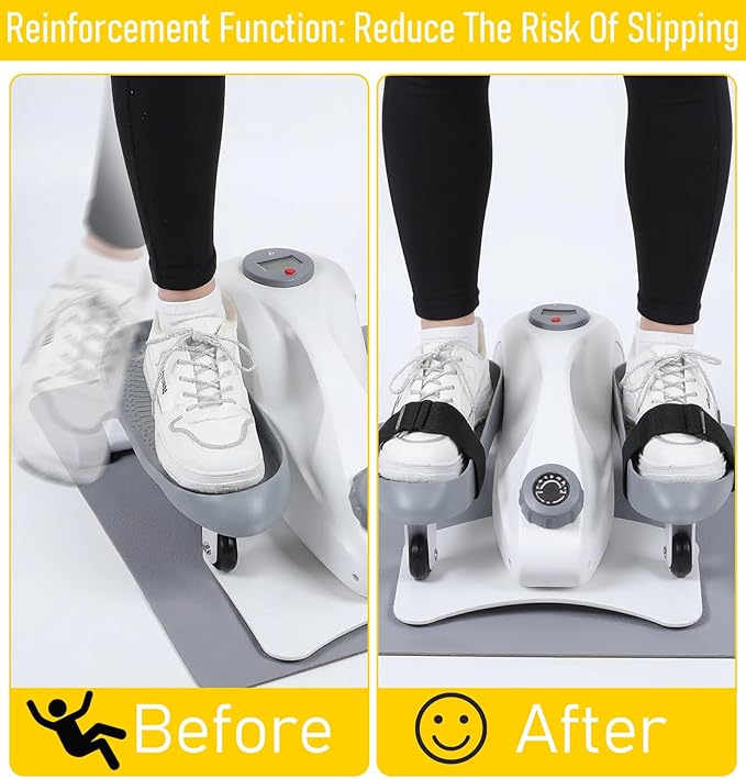 2PCS Bike Pedal Straps, Black Adjustable Leg Exerciser Traction Straps, Secure Stability for Elliptical Exercise Machine Under Desk Seniors Workout (Adjustable Length: 12.7-17.5 Inch)