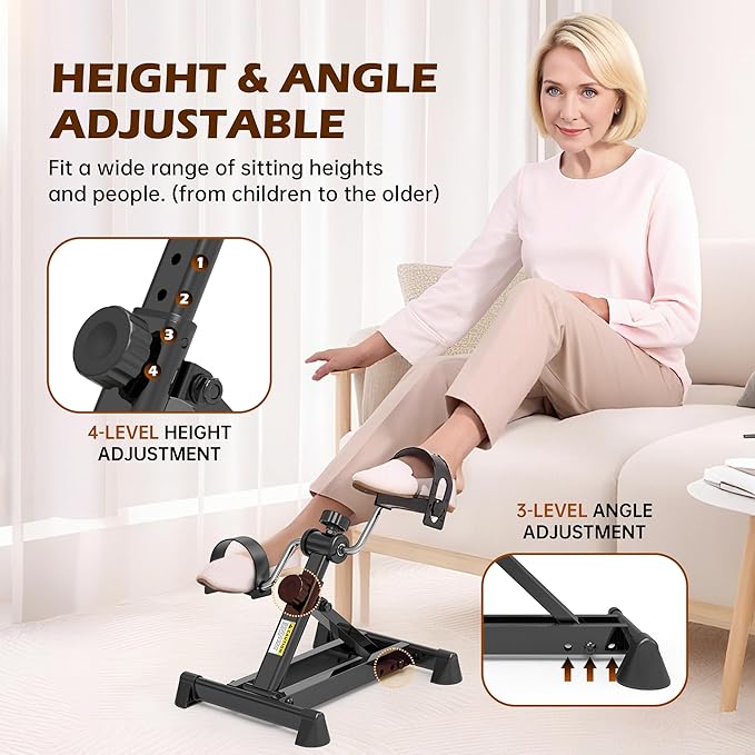 Mini Exercise Bike, Under Desk Bike Pedal Exerciser Portable Foot Cycle Arm & Leg Peddler Machine
