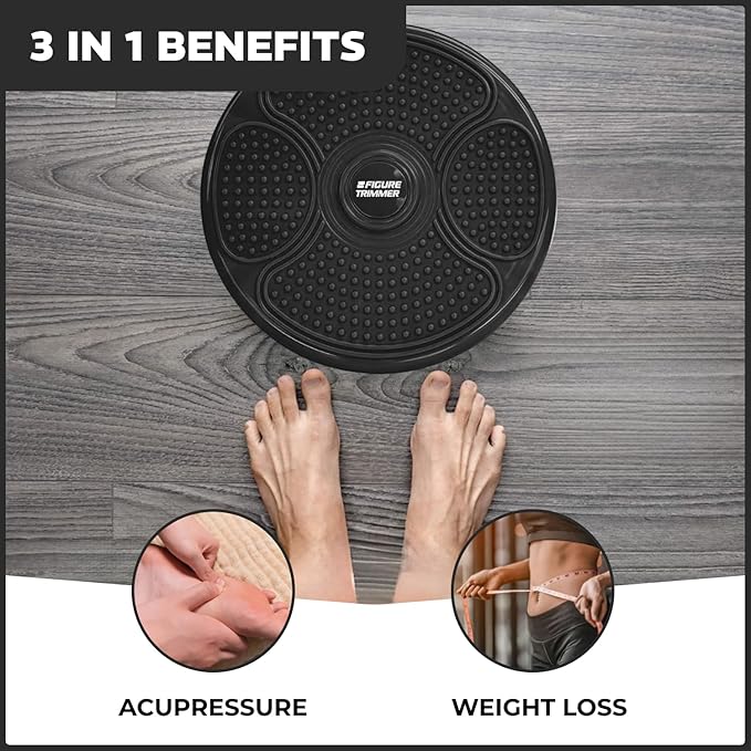 Daiwa Felicity Figure Trimmer Ab Twister Board - Waist Twister Machine for Core & Abs Exercise - Waist Twisting Fitness Tool, Dizzy Disc Twist Board for Slimming Workout & Reflexology