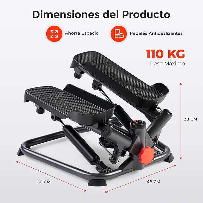 Sunny Health & Fitness Mini Steppers for Exercise at Home, Stair Step Workout Machine, Full Body Cardio Equipment, with Optional Free SunnyFit App Connection and Resistance Band