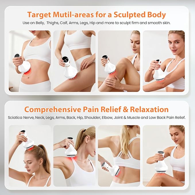 Body Sculpting Machine, Lymphatic Drainage Massager & Anti Cellulite Massage Tool, Helps Reduce Stretch Marks & Cellulite, Targeted Relief for Sciatica, Nerve, Hip, Joint & Muscle and Lower Back Pain