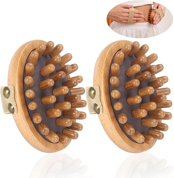 2PCS Meridian Massage Brush,Gua Sha Tool,Body Massage Brush,Wood Therapy Massage Tools, Meridian Brush for Belly,Body Sculpting Tools,Guasha Brush, Wooden Massage Tools,按摩梳, 经络刷