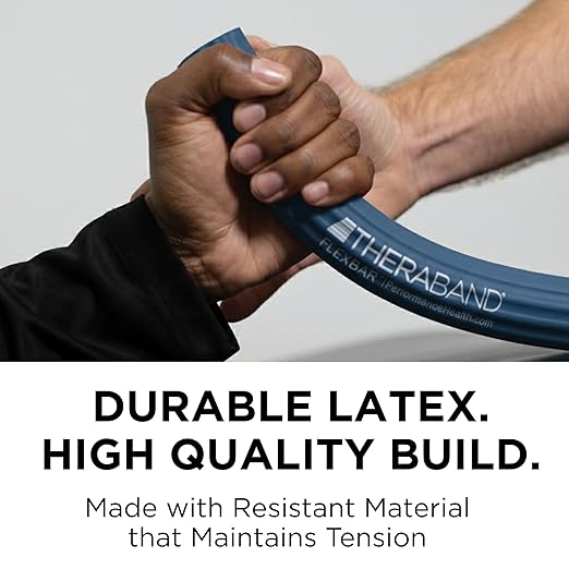 THERABAND FlexBar, Tennis Elbow Therapy Bar, Relieve Tendonitis Pain & Improve Grip Strength, Resistance Bar for Golfers Elbow & Tendinitis, Blue, Heavy, Advanced