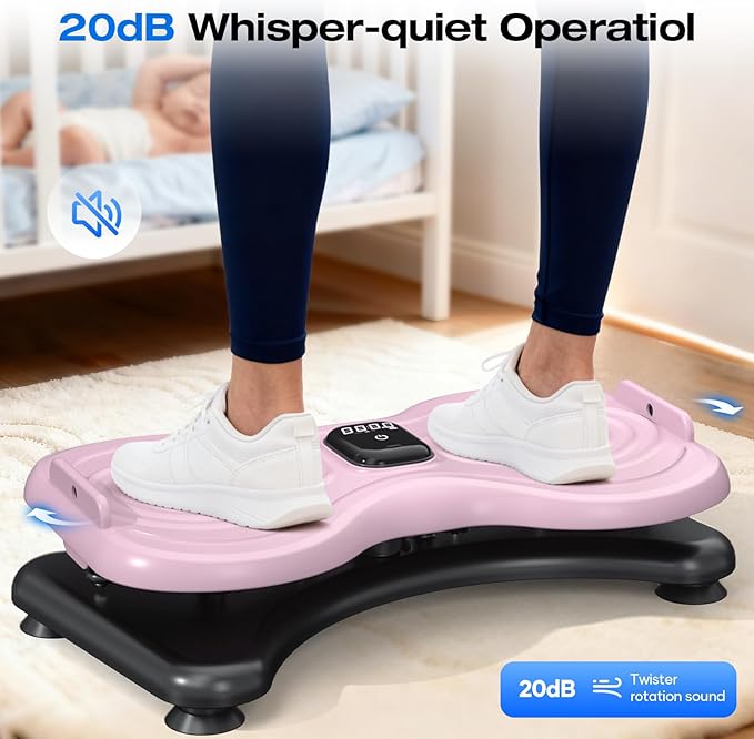 Silent Waist Twist Machine, Anti-Slip Twister Exercise Board with Stable Base, Waist Twisting Disc for Safe Ab Workout and Foot Massage at Home or Gym