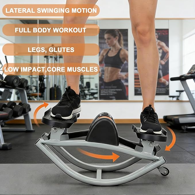 Rocker Step Side to Side, Rock Stepper, Portable Compact Lateral Rocking Fitness Stepper, for Legs, Glutes, Abs, Fitness Equipment for Home, Apartment,and Dormitory