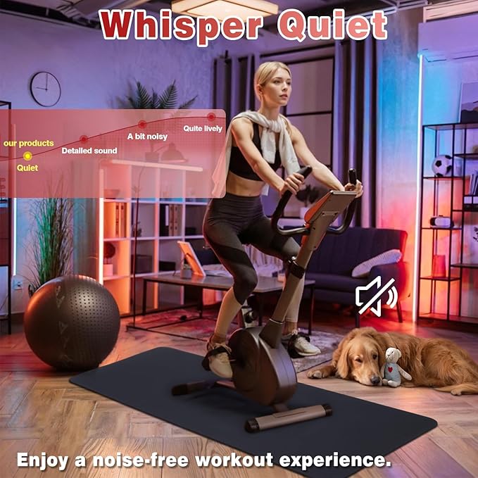 Treadmill Mat for Hardwood Floors - 100% Recycled Rubber Mat for Home Gym Flooring, Durable Workout Fitness Mats, Walking Pad Exercise Bike Equipment Mat, Non-Slip