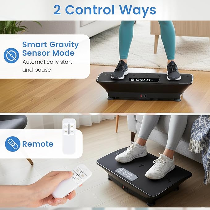 Goplus Vibration Plate Exercise Machine, Vibrating Platform for Lymphatic Drainage w/Remote, LED Display, Home Workout Full Body Shake Board for Weight Loss