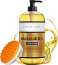 Cellulite Massage Oil with Massager Mitt - 100% Natural Cellulite Oil, Highly Absorbable and Deeply Penetrates Skin- Firms, Tones, Tightens & Moisturizes Skin By Cosmetasa (8.8 oz)