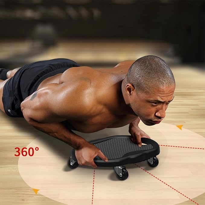 Ab Roller Board – PVC Stainless Steel 32x27x9cm | Abdominal Core Strength Trainer | Silent Exercise Plate For Home Gym Fitness Weight Loss And Daily Workout Use