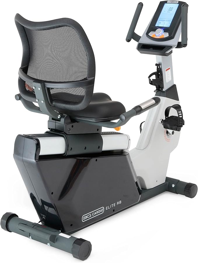 3G Cardio Elite RB X Recumbent Exercise Bike - FreeSync FTMS Bluetooth Smart App Connectivity - Compact 49" (L) - Oversized Soft 4-Way Adj. Seat - 350 lb Cap. - Low Step-Thru Design - Commercial Grade