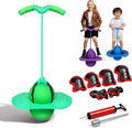 Childrens Balance Jumping Ball, 2026 Upgraded Non-Slip Jumping Balance Board for Kids, Crazy Bouncing Ball with Handle and Pump, High Jump Toy Bounce Jump Trick Board for Kids & Adults