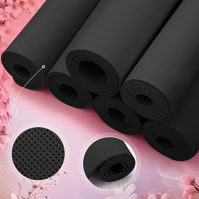 Timgle 6 Pcs 10mm Thick Yoga Mat Bulk, 68 x 24 Inches, Anti-slip Tear-resistant Exercise Mat Adult Kids Gym Mats for Fitness, Stretching, Workout and Studio, Outdoor Yoga, Pilates