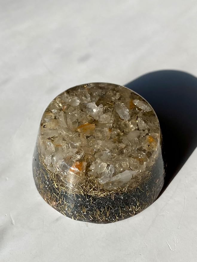 Citrine Orgone Generator Energy Accumulator 528Hz/7.83Hz/Advance Harmonics Many Beautiful Ingredients and Colors! (Citrine)