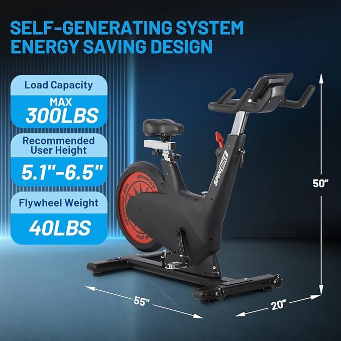 Exercise Bike, Magnetic Stationary Bike with 32 Level Adjustable Magentic Resistance & Emergency Brake, 5 in 1 Self-Powered Bike, 350 Lbs Magnetic Exercise Bike, Adjustable Handlebar & Seat, Visualizing Motion Data