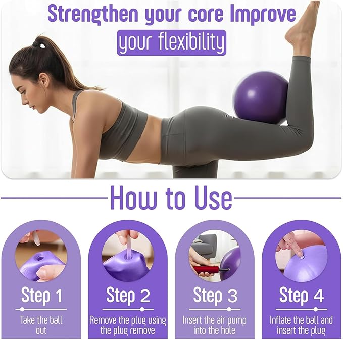 AMAVIK Pilates Kit 15-Pieces Home Workout Set with 5 Resistance Bands, Pilates Ring and Ball Set with Accessories-A Complete Pilates Set for Women to Improve Strength, Flexibility and Balance Body