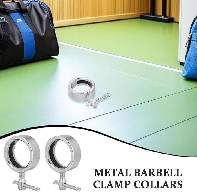 Luxshiny 2pcs Dumbbell Barbell Clamp Collars Weight Spring Clips Metal Anti-Slip Quick Release Workout Fitness Equipment Attachments for Strength Training