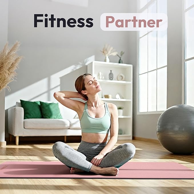 UMINEUX Extra Thick Yoga Mat, 10MM (2/5") Yoga Mat Non Slip, POE Yoga Mats for Women Men, 72"x24", Great for Workout, Yoga, Pilates, Fitness & Floor Exercises