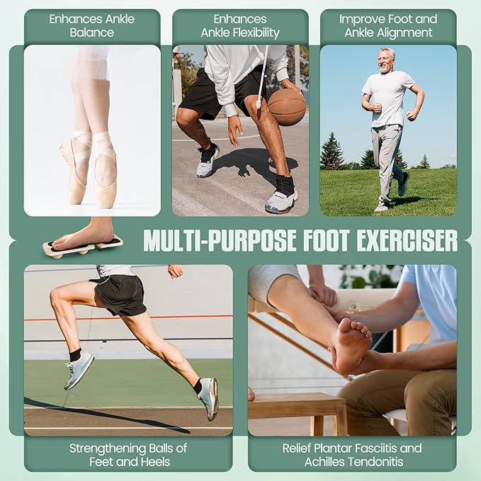 Ankle Strengthener 3 Optional Levels, Blackboard Foot Trainer for Sprained, Foot Strengthener Ankle Balance Board Suitable for Athletes, Injury Tehabilitation, Kids to The Elderly (with Instructions)