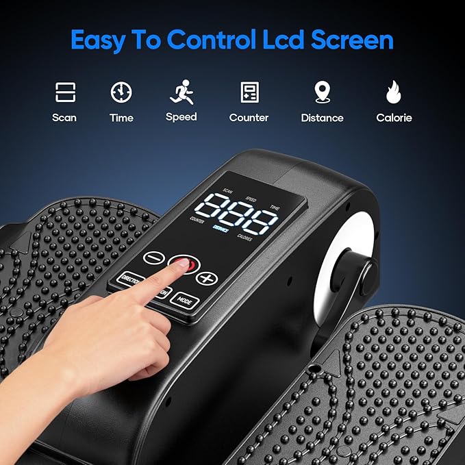 2025 New Under Desk Elliptical Machine,Portable Seated Pedal Exercise Machine for Seniors, 12 Adjustable Speed Elipse Leg Exerciser with Remote Control,Quiet Foot Exercise Machine for Home Office
