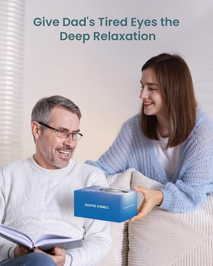 RENPHO Eye Massager with Heat and Cooling, Birthday Gifts for Mom Dad Women Men Heated Eye Mask for Migraine Relief Reduce Strain Improve Sleep Eyeris 2