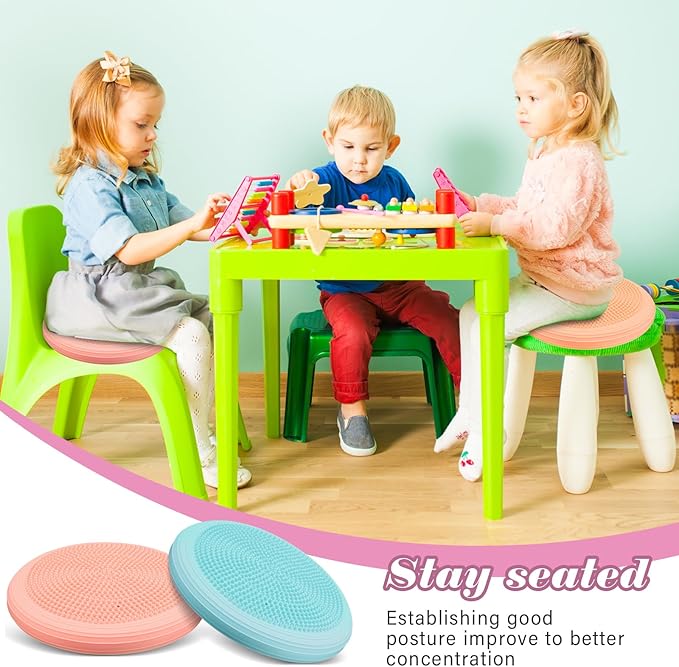 Libima 4 Pcs Wiggle Seat Inflated Wobble Cushion for Sensory Kid 13 Inches Balance Disc Flexible Seating for Classroom Sensory Pad for Chair Wiggle Cushion