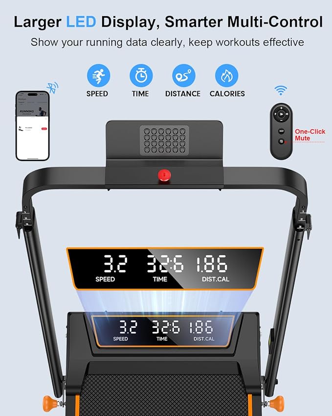 Walking Pad Treadmill with 12% Incline/Adjustable Height, Upgraded 3.5HP Walking Pad with Handle Bar, 4 in 1 Foldable Under Desk Treadmill, Electric Portable Treadmills for Home 350LBS, LED Display