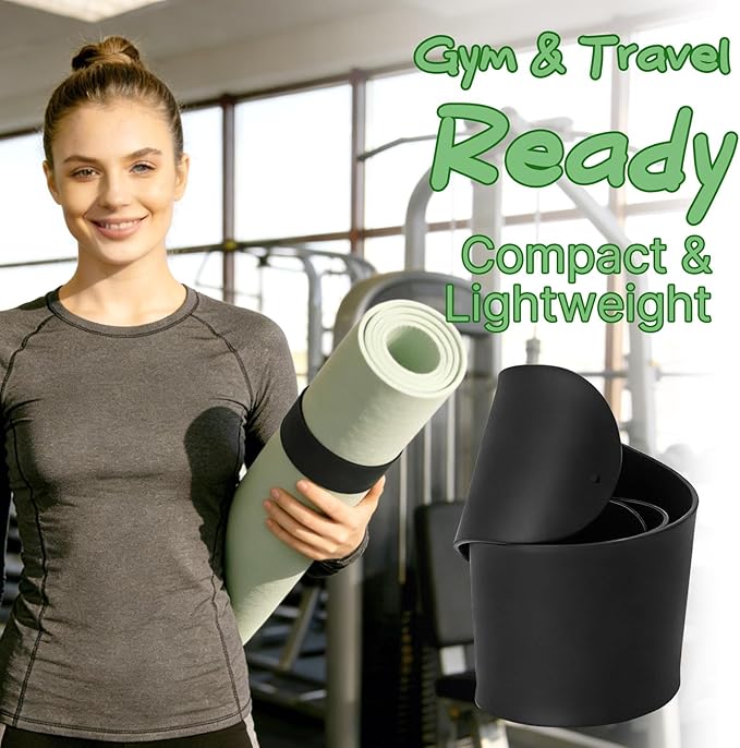 Aolamegs Yoga Mat Strap,Heavy Duty Bungee Straps Band,Wrap Organizer for Yoga Mat/Workout/Exercise(20" L x 2" W)