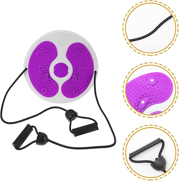 VOSAREA Waist Twisting Disc Fitness Twisting Board Plastic Slimming Machine with Rope, Purple Waist and Abdominal Exercise Equipment for Personal Core Strength Training