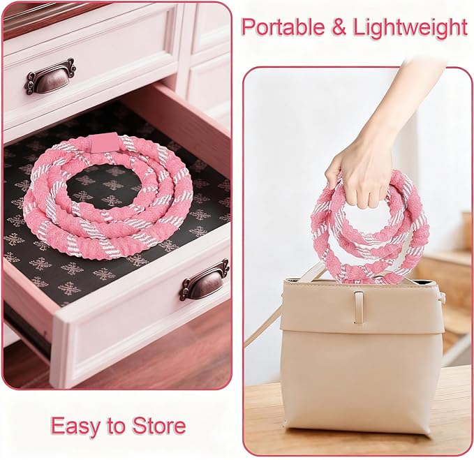 3.4/4.1/5 LBS Soft Spring Weighted Hoop for Adults, Quiet & Pinch-Proof Design, Portable Fitness Infinity Hoop with Body Tape Measure, Exercise Hoop for Core Workout
