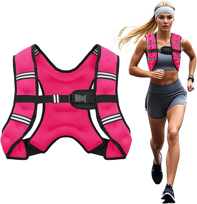 Weighted Vest, 6lb/8lb/10lb/12lb/16lb/20lb/25lb/30lb Weight Vest for Men Women, Body Weight Vests Adjustable with Reflective Stripe for Strength Training, Running, Workout, Jogging, Walking