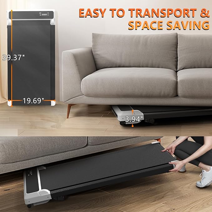3-in-1 Walking Pad with Incline,2.5 HP Under Desk Treadmill for Home Office,265 LBS Compact Walking Treadmill with LED Display,No Assembly