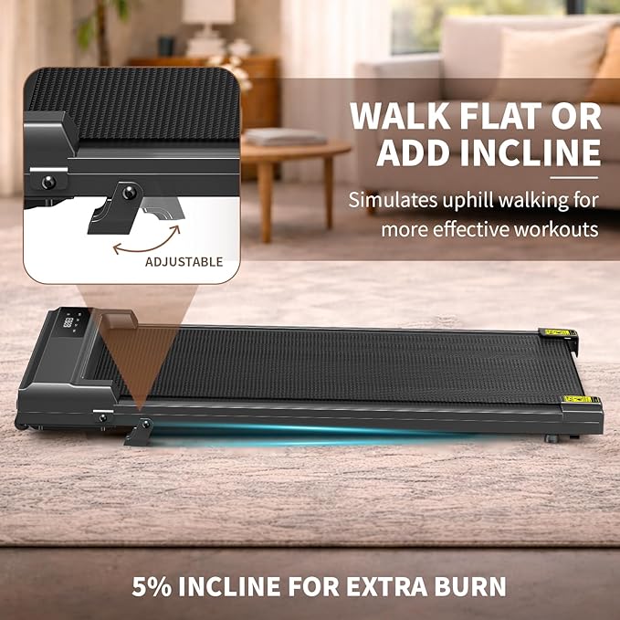 STRIDEMAX Quiet Folding Treadmill with Manual Incline, 2.5HP Under Desk Walking Pad, Basic LED Display, Shock Absorption, Space-Saving Fitness Equipment for Small Apartments - Joystride Series