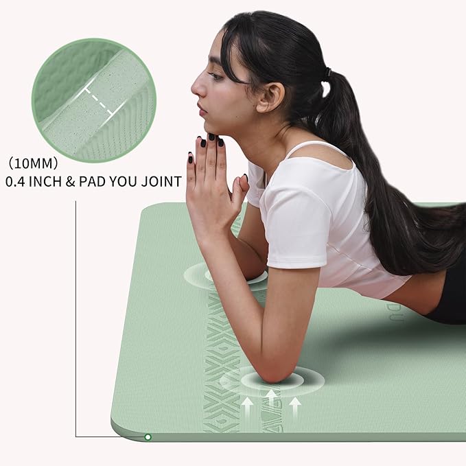 Large Yoga Mat-72’x36’x0.4’ Extra Width ＆ Thick,Comfortable,Non-Slip Exercise Mat-Works Great on All Floor for Stretching,Yoga Studio,Gym or Home Workouts