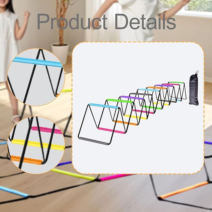 Yiju Agility Ladder Jumping Obstacles, Foldable for Kids Adults Soccer Speed Ladder Agility Training Equipment for Foot Exercise