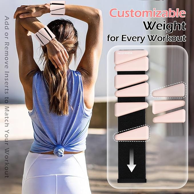 Wrist Ankle Weights for Women & Men, 2lbs/4lbs Adjustable Weighted Bangles to Boost Calorie Burn & Strength, Arm & Leg Weights for Pilates, Yoga, Walking, Barre, Gym & Home Workout