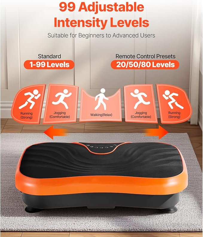 Happybuy Vibration Plate Exercise Equipment - The Ideal Whole Body Vibrating Platform for Both Women and Men. It's Designed for Lymphatic Drainage and Weight Loss, Comes with 2 Resistance Bands.