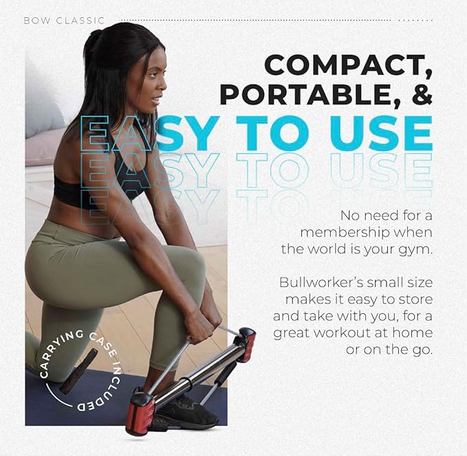 Bullworker Bow Classic 36" Isometric Exercise Equipment, Portable Strength Training at Home Gym Equipment for Back, Shoulder, Chest, Biceps, Abs, Arm, Ab Workout, All in One Exerciser for Men & Women