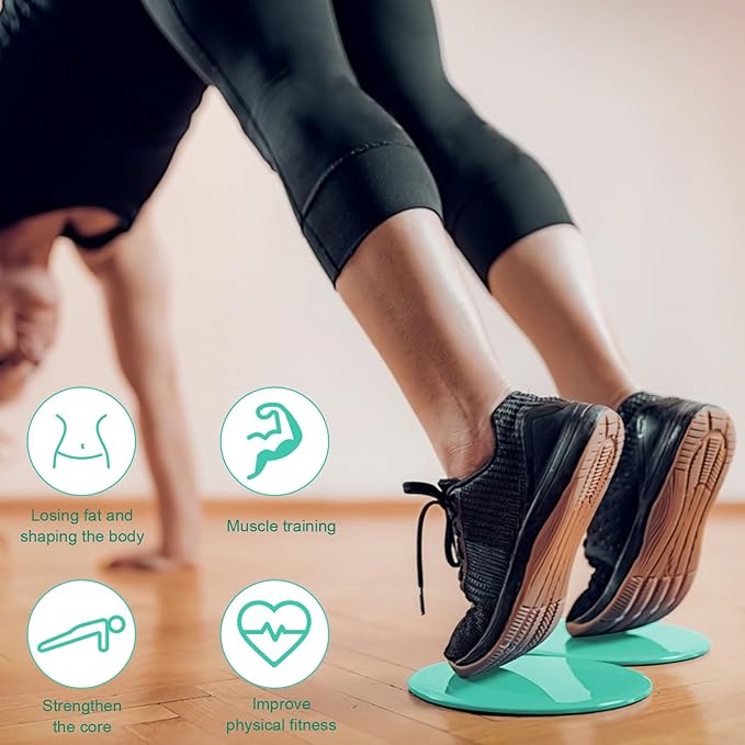 17.5cm/6.89In Round Core Sliders for Working Out,Set of 4 Exercise Core Pilates Sliders,Floor Foot Slider for Exercise 2 Color