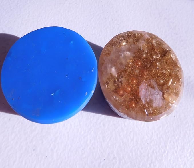 Small Tower Buster Crystal Orgone Generator Energy Accumulator 528Hz/7.83Hz/Advance Harmonics Many Beautiful Ingredients and Colors!! (1 Tru Blue 1 B. Gold)