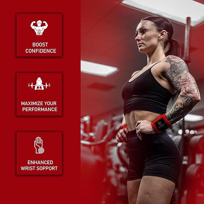 Beast Power Gear Wrist Wraps for Weightlifting 18” Premium Quality Wrist Support for Bodybuilding Heavy Duty Thumb Loop Powerlifting, Strength Training for Men and Women