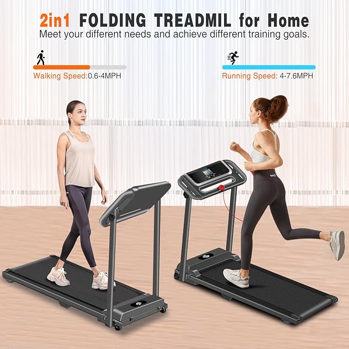 Treadmill with Handle Bar,3.0HP Walking Pad Treadmill,Portable Compact Walking Pad with Handle,Treadmills for Home Samll Space, Electric Small Treadmills,300 LBS Capaticy