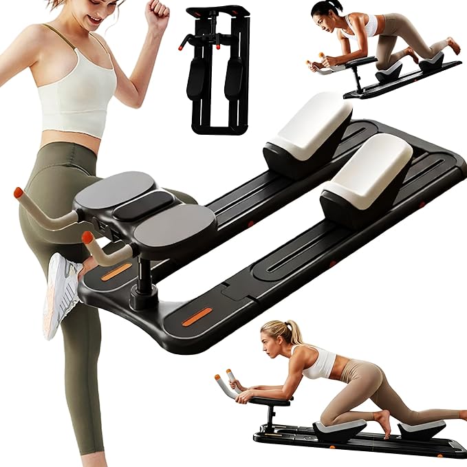 Crawling Training Machine Spine Twist & Stretch Trainer Effective Waist & Spine Workout, 3 Adjustable Height LED Counter 230kg Capacity,Detachable,for Full-Body Workout