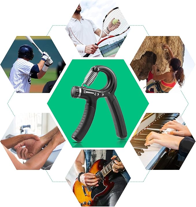 NIYIKOW Grip Strength Trainer, Hand Grip Strengthener, Grip Strengthener, Adjustable Resistance, Forearm Strengthener, Perfect for Musicians Athletes